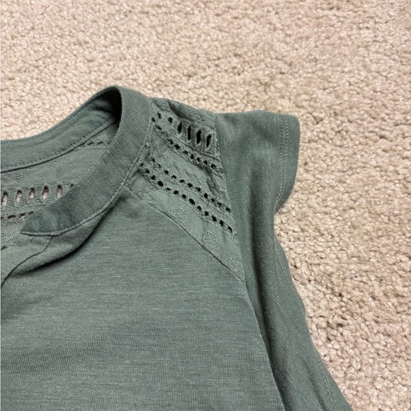 Nanette Lepore Green Linen Blend Short Sleeve Cami Blouse Top Size Small - Picture 9 of 10